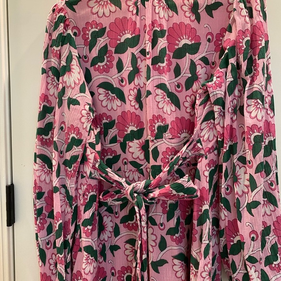 Banjanan Peony Mini Dress L Pink Long Sleeve MINT - Picture 11 of 11